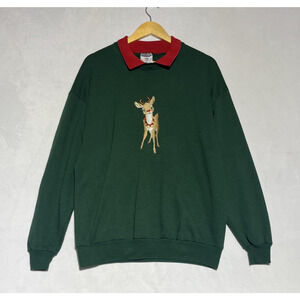 Jerzees Vintage Rudolph Red Nosed Reindeer Ugly Christmas Sweater XL Sweatshirt